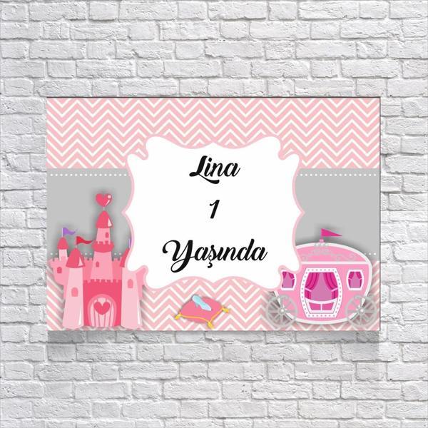 Prenses Temalı Doğum Günü Afişi 100X150 cm - Image 1