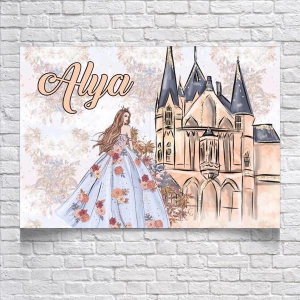 Prenses Temalı Doğum Günü Afişi 35X50 cm - Image 1