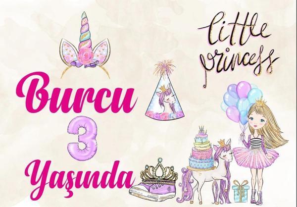 Prenses Temalı Doğum Günü Afişi 50X70 cm - Image 1