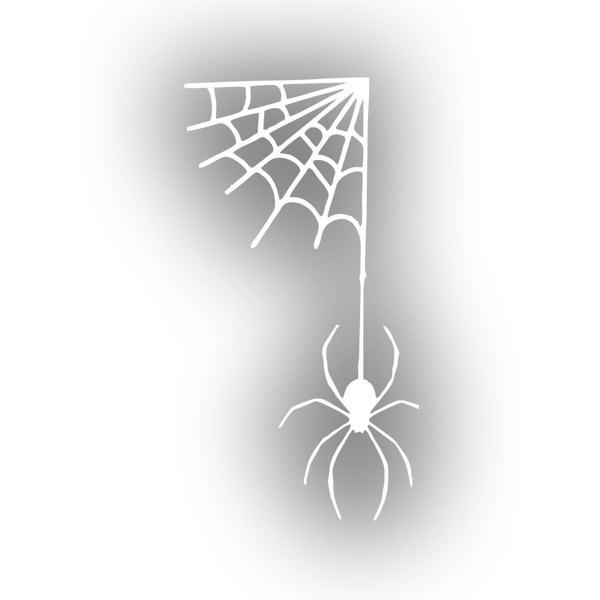 Ağdan Sarkan Örümcek Araba Sticker 17x17 Cm Beyaz - Image 1