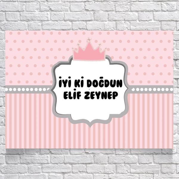 Prenses Temalı Doğum Günü Afişi 35X50 cm - Image 1