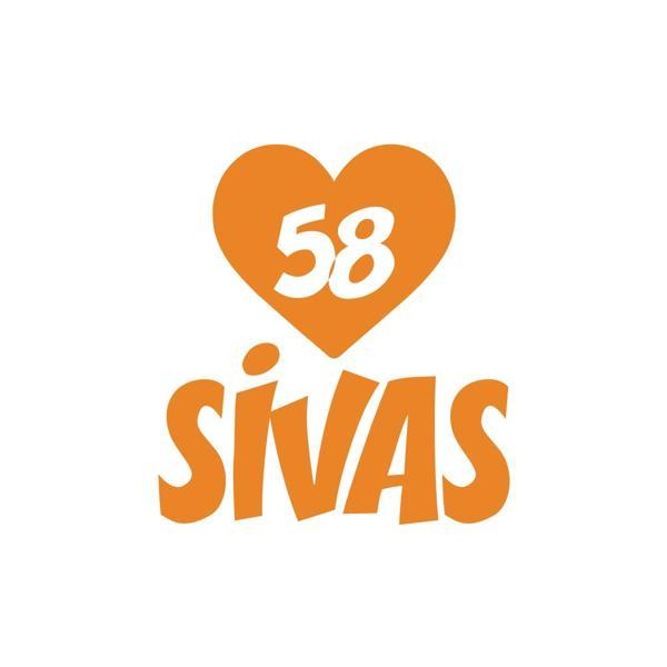 Kalpli 58 Sivas Araba Sticker 17x17 Cm Turuncu - Image 1