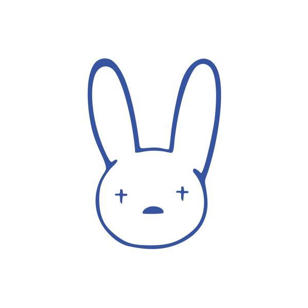 Tavşan Araba Sticker 17x17 Cm Mavi - Image 1