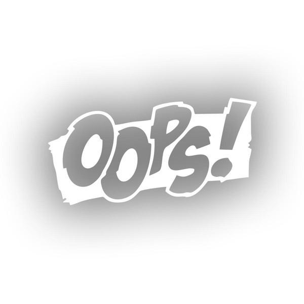 Oops Araba Sticker 17x17 Cm Beyaz - Image 1