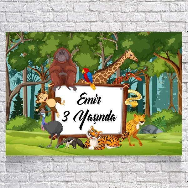Safari Temalı Doğum Günü Afişi 50X70 cm - Image 1