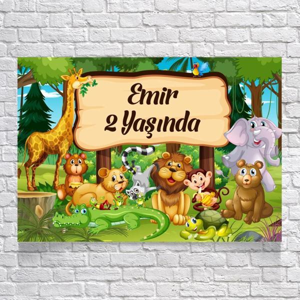 Safari Temalı Doğum Günü Afişi 50X70 cm - Image 1