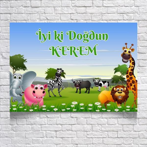 Safari Temalı Doğum Günü Afişi 70X100 cm - Image 1