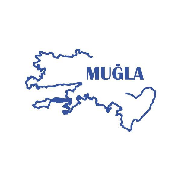 Muğla Harita Araba Sticker 17x17 Cm Mavi - Image 1