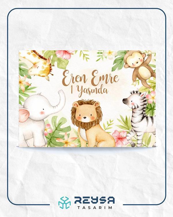 Safari Temalı Doğum Günü Afişi 70X100 cm - Image 1