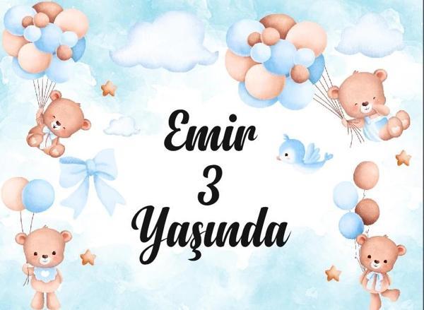 Sevimli Ayıcık Temalı Doğum Günü Afişi 100X150 cm - Image 1