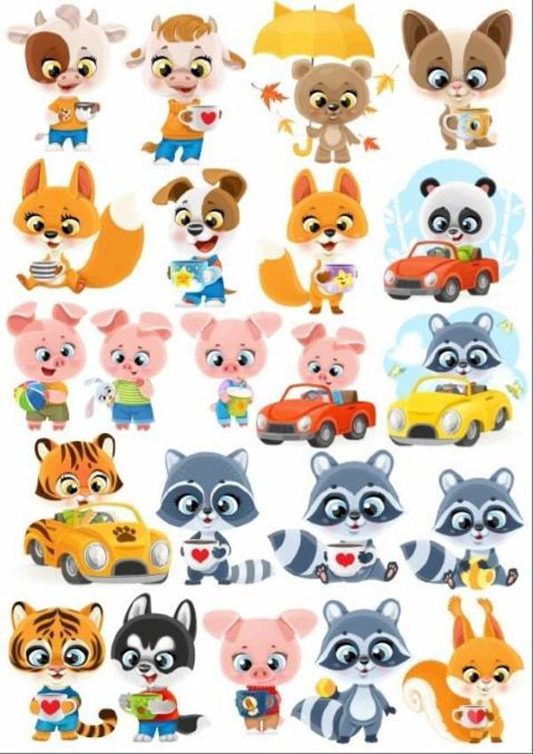 Sevimli Hayvanlar Sticker SEt - Image 1