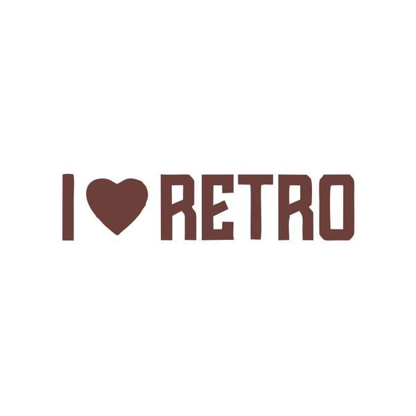 I Love Retro Araba Sticker 17x17 Cm Kahverengi - Image 1