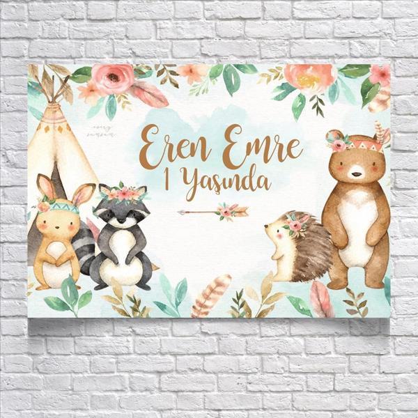 Sevimli Hayvanlar Doğum Günü Afişi 100X150 cm - Image 1