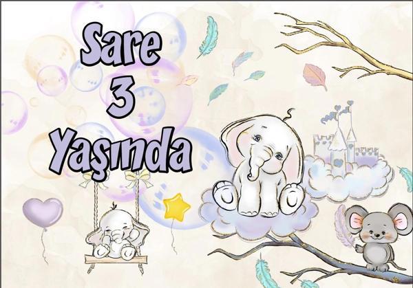 Sevimli Hayvanlar Temalı Doğum Günü Afişi 50X70 cm - Image 1