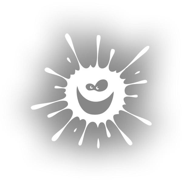 Splash Gülen Surat Sticker 17x17 Cm Beyaz - Image 1