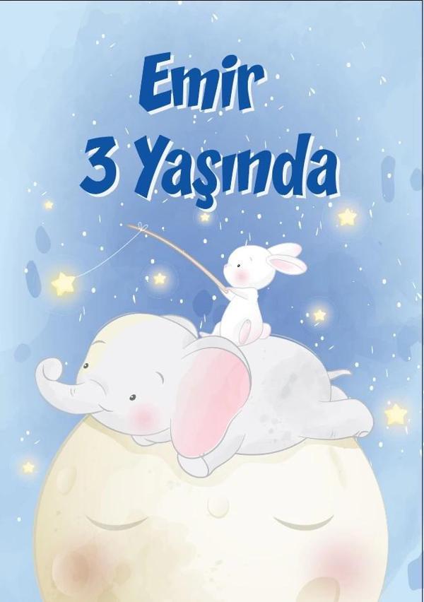 Sevimli Fil Temalı Doğum Günü Afişi 70X100 cm - Image 1