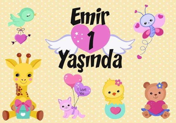 Sevimli hayvanlar Temalı Doğum Günü Afişi 50X70 cm - Image 1