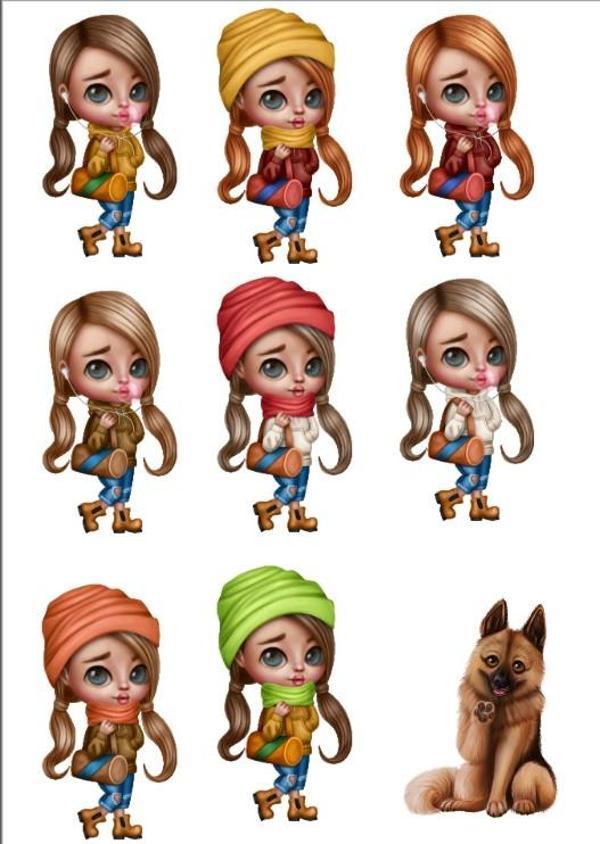 Sevimli Kızlar Sticker Set - Image 1
