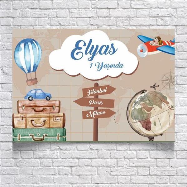 Seyehat Temalı Doğum Günü Afişi 35x50 Cm - Image 1