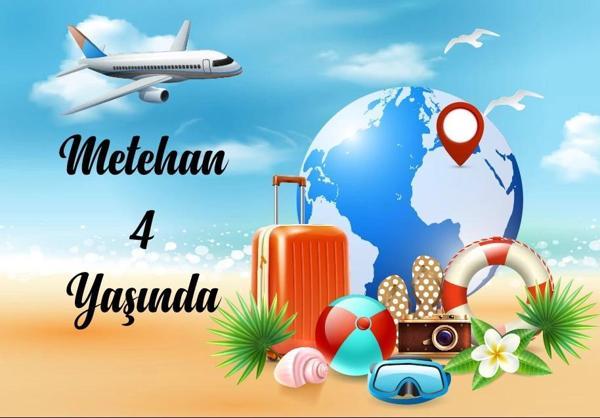 Seyahat Temalı Doğum Günü Afişi 35X50 cm - Image 1