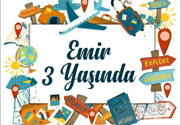 Seyahat Temalı Doğum Günü Afişi 35X50 cm - Image 1