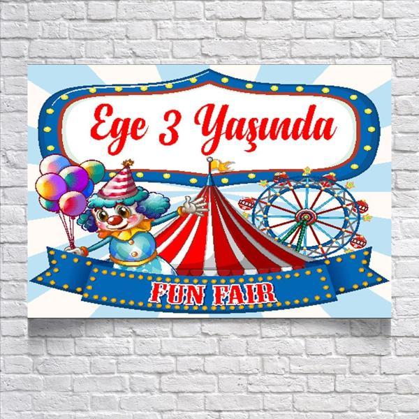 Sirk Temalı Doğum Günü Afişi 100X150 cm - Image 1