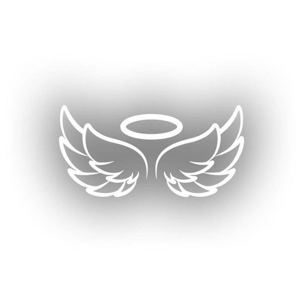 Melek Kanatları Araba Sticker 17x17 Cm Beyaz - Image 1