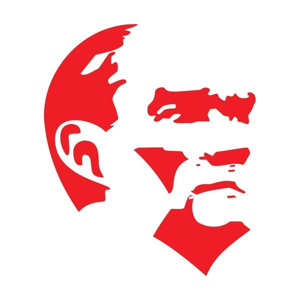 Mustafa Kemal Atatürk Silüet Sticker 17x17 Cm Kırmızı - Image 1