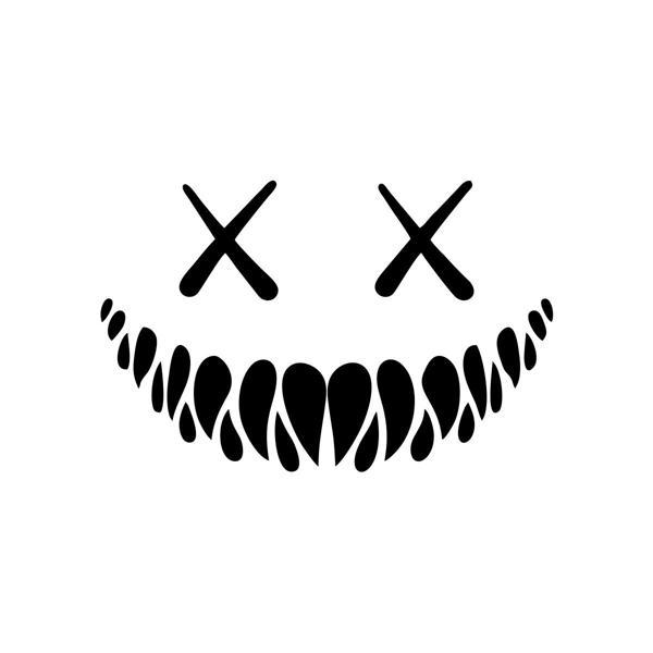 Şeytan Gülen Yüz Araba Sticker 17x17 Cm Siyah - Image 1