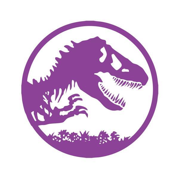 Dinozor Araba Stickeri 17x17 Cm Mor - Image 1