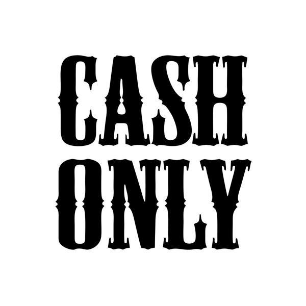 Cash Only Araba Sticker 17x17 Cm Siyah - Image 1