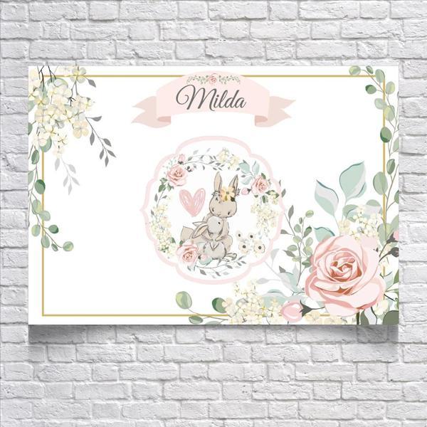 Tavşan Temalı Doğum Günü Afişi 35X50 cm - Image 1