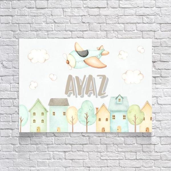 Uçak Temalı Doğum Günü Afişi 35x50 Cm - Image 1