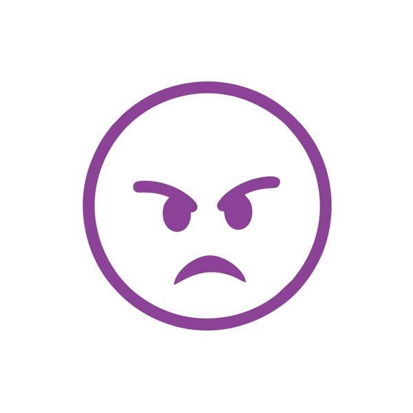 Kızgın Emoji Araba Sticker 17x17 Cm Mor - Image 1