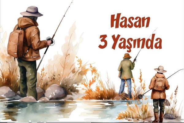 Balıkçılık Temalı Doğum Günü Afişi -2 70X100 cm - Image 1