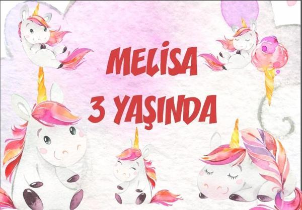 Unicorn Temalı Doğum Günü Afişi 100X150 cm - Image 1