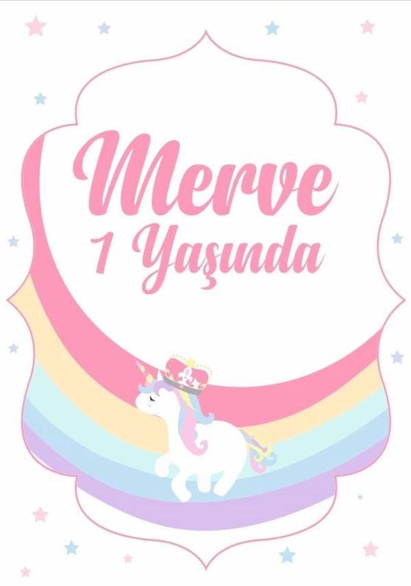 Unicorn Temalı Doğum Günü Afişi 100X150 cm - Image 1