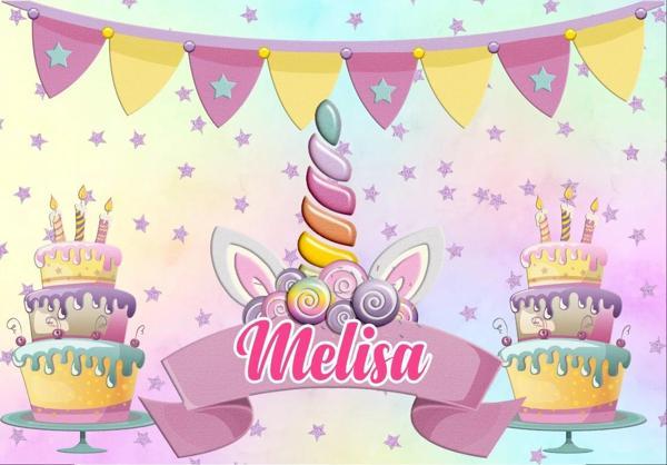 Unicorn Temalı Doğum Günü Afişi 100X150 cm - Image 1