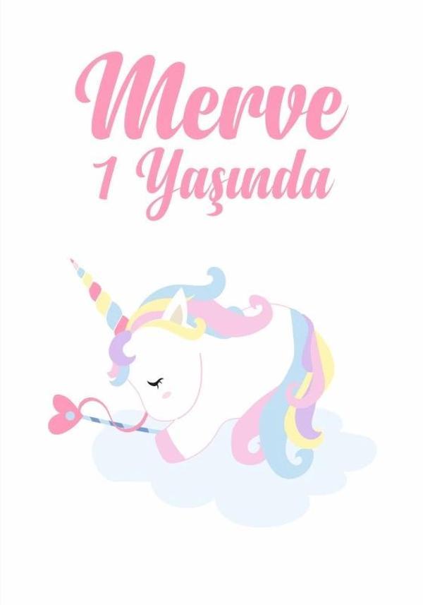 Unicorn Temalı Doğum Günü Afişi 100X150 cm - Image 1