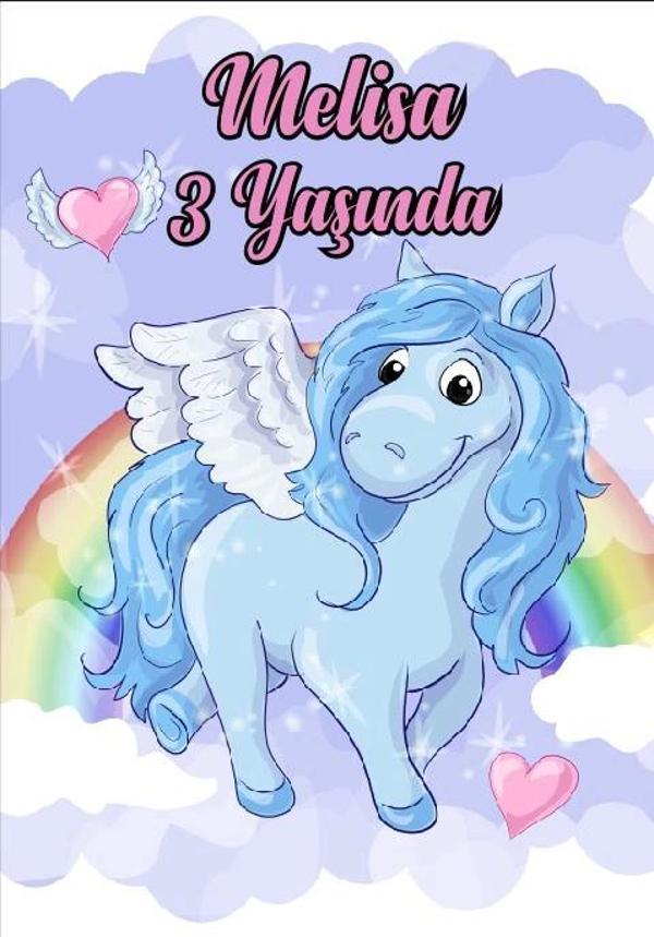 Unicorn Temalı Doğum Günü Afişi 35X50 cm - Image 1