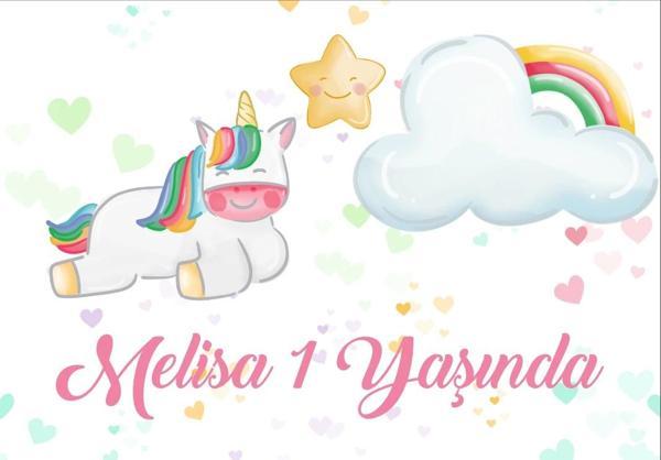 Unicorn Temalı Doğum Günü Afişi 50X70 cm - Image 1