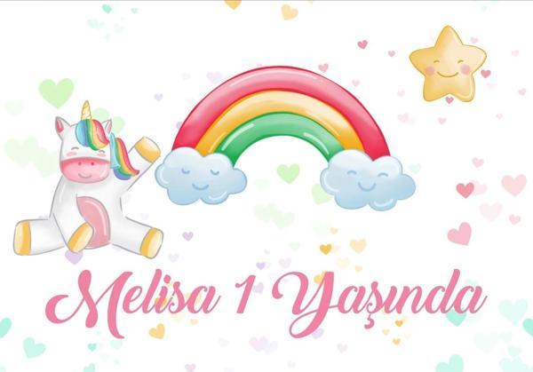 Unicorn Temalı Doğum Günü Afişi 35X50 cm - Image 1