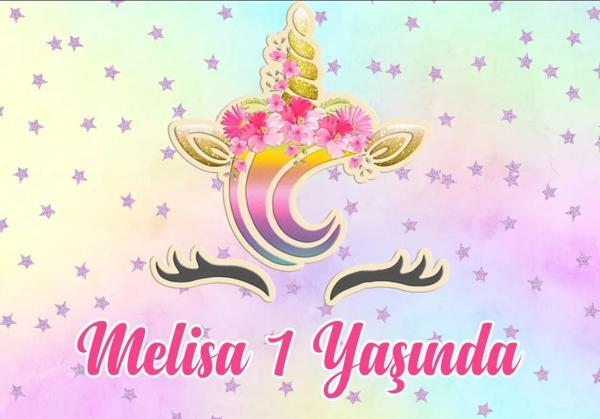 Unicorn Temalı Doğum Günü Afişi 50X70 cm - Image 1