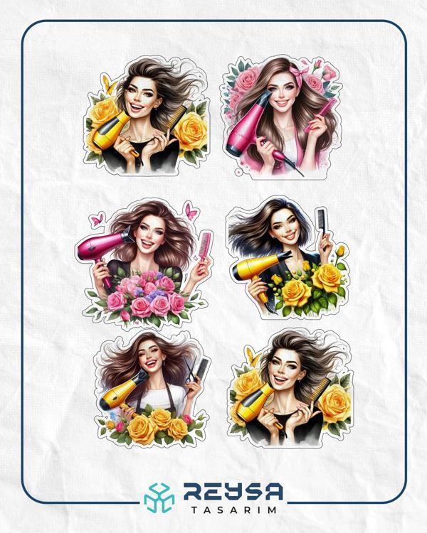 Kuaför Sticker Set - Image 1