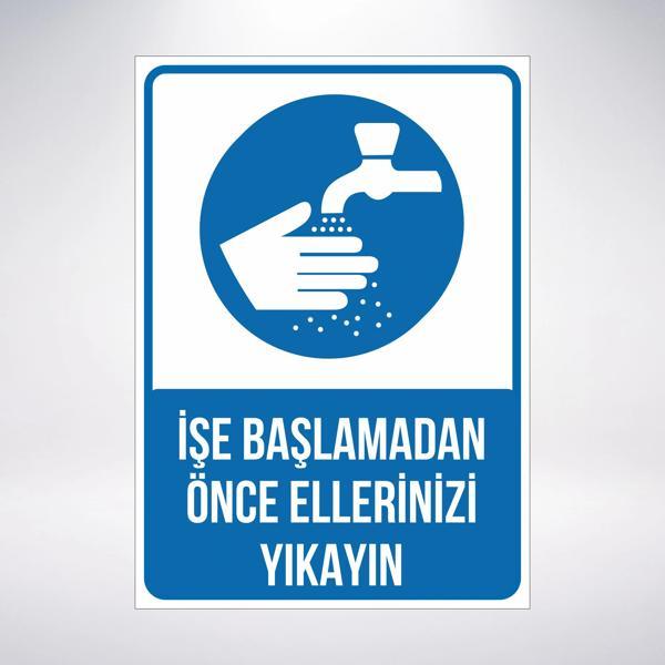 işe başlamadan önce ellerinizi yıkayınız Sticker 20X28 Cm - Image 1