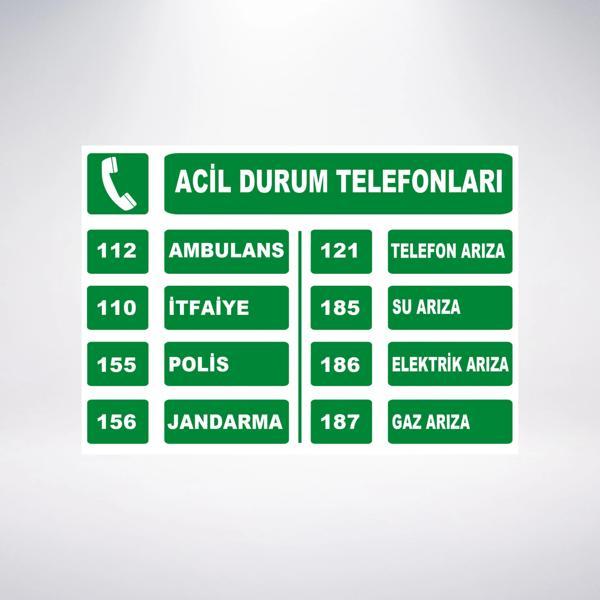 acil durum telefonları Sticker 20X28 Cm - Image 1