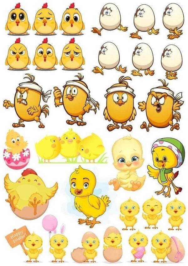 Sevimli Civciv Sticker Set 1 31 Parça Telefon, Tablet, Defter, Laptop Sticker - Image 1