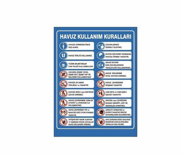 Havuz Kullanım Kuralları Sticker 20X28 Cm - Image 1