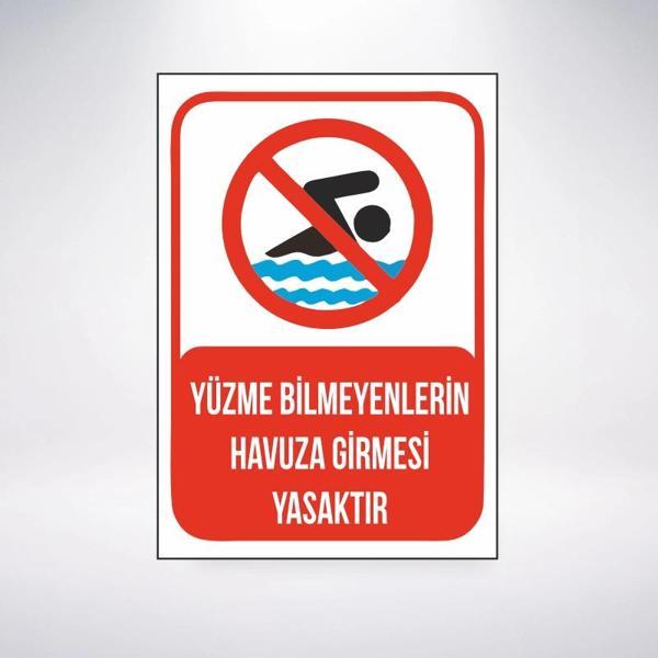 Yüzme Bilmeyenlerin Havuza Girmesi Sticker 20X28 Cm - Image 1