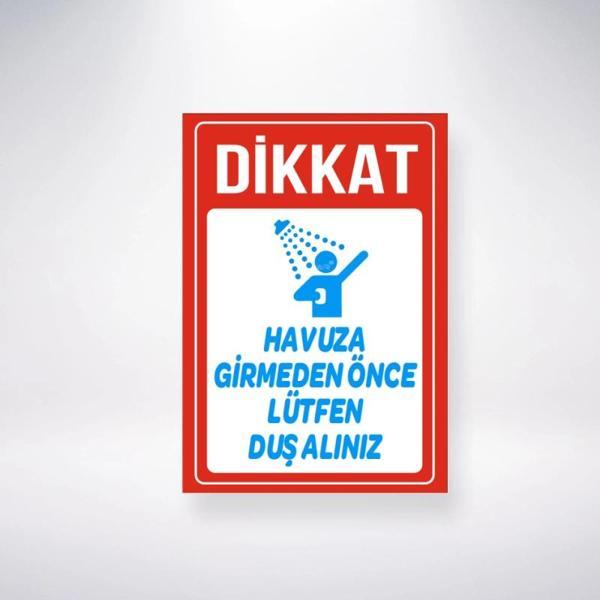 Havuza Girmeden Önce Duş alınız Sticker 20X28 Cm - Image 1